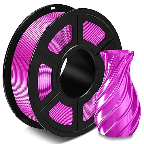 SUNLU Silk PLA+ Filament 1.75mm, Glänzendes 3D Drucker Filament, PLA Plus Filament mit Seidige Druckoberfläche, Maßgenauigkeit +/-0.02 mm, 1KG Seide Violett von SUNLU