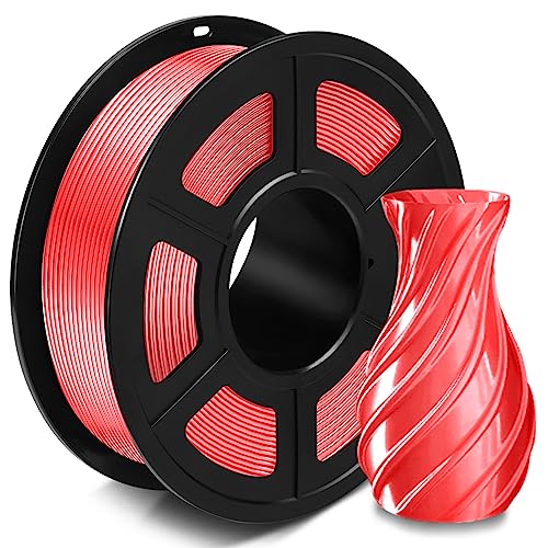 SUNLU Silk PLA+ Filament 1.75mm, Glänzendes 3D Drucker Filament, PLA Plus Filament mit Seidige Druckoberfläche, Maßgenauigkeit +/-0.02 mm, 1KG Seide Wassermelonenrot von SUNLU