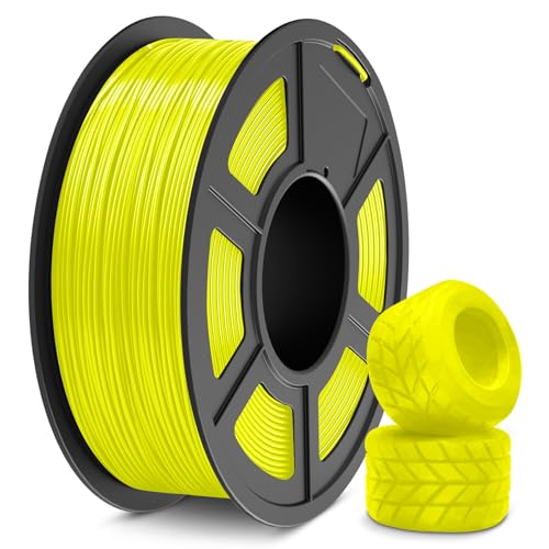 SUNLU TPU 3D Drucker Filament, 1KG Hochgeschwindigkeits 95A TPU Filament 1.75mm, Flexibles 3D Filament für schnellen Druck, Maßgenauigkeit +/-0.03mm. (TPU Gelb) von SUNLU