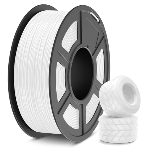SUNLU TPU Filament, 1KG Flexibles 95A TPU 3D Drucker Filament 1.75mm Maßgenauigkeit +/- 0.03 mm, Hohe Liquidität und Elastizität, 1KG（2.2Lbs) Spule, TPU Filament für FDM 3D Drucker,TPU Weiß von SUNLU
