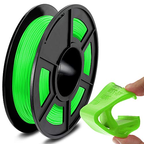 SUNLU TPU Filament 1.75 mm, Flexible TPU 3D Drucker Filament, Hohe Zähigkeit und Biegbarkeit, 500g Spule, Maßgenauigkeit +/-0.03 mm, Grün von SUNLU