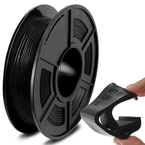 SUNLU TPU Filament 1.75 mm, Flexible TPU 3D Drucker Filament, Hohe Zähigkeit und Biegbarkeit, 500g Spule, Maßgenauigkeit +/-0.03 mm, Schwarz von SUNLU