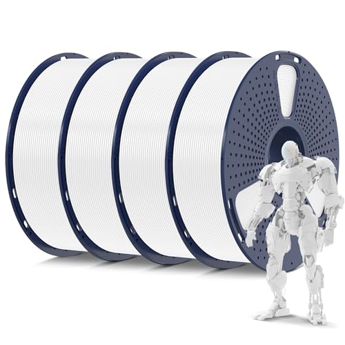 SUNLU PLA Filament Satz, Sauber Gewickelt 3D Drucker Filament PLA 1.75mm, Maßgenauigkeit +/- 0,02mm, Passend Für Sie Meisten FDM 3D Drucker, 1KG 3D Filament, 4KG insgesamt, 4 Rollen Weißes Filament. von SUNLU