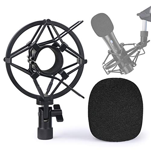 SUNMON ATR2100x-USB Mikrofonhalterung mit Schaumstoff-Windschutzscheibe zur Absorption von Vibrationen und Geräuschen, Pop-Filter geeignet für ATR2100x-USB, ATR2100-USB dynamisches Mikrofon von SUNMON