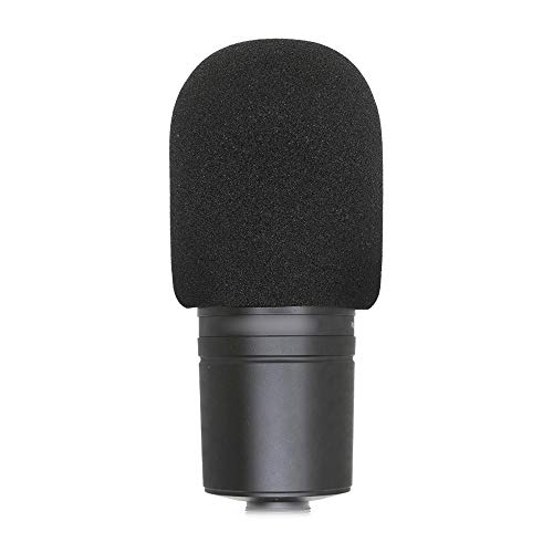 SUNMON Mikrofon Schaumstoff Windschutzscheibe, perfekte Mikrofon Pop Filter Mask Schild für Audio Technica AT2020 und andere große Mikrofone (schwarz) von SUNMON