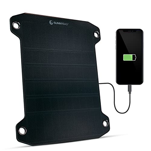 Sunnybag Leaf PRO | 7,5 Watt Tragbares Solarpanel | Leicht, effizient, wasserfest | Flexibles Solarladegerät mit USB-Anschluss für Handy, Smartphone, Powerbank | Ideal für Wandern, Camping, Outdoor von SUNNYBAG