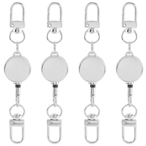 SUNNYCLUE Ausweishalter, einziehbare Ausweishalter, Metalllegierung, robuste Schlüsselrolle, Clip mit doppelten Drehverschlüssen, für Bastelarbeiten, Schlüsselanhänger, Bürobedarf, 1 Box, 4 Stück SUNNYCLUE Ausweishalter, einziehbare Ausweishalter, Metalllegierung, robuste Schlüsselrolle, Clip mit doppelten Drehverschlüssen, für Bastelarbeiten, Schlüsselanhänger, Bürobedarf, 1 Box, 4 Stück von SUNNYCLUE