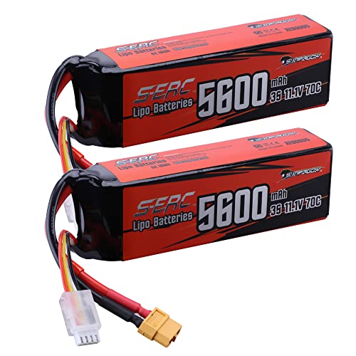 SUNPADOW 11,1V 3S LiPo Akku 5600mAh 70C mit XT60 Stecker für RC FPV Drohnen, Modellautos, Trucks, Panzer & Boote – 2er Pack SUNPADOW 11,1V 3S LiPo Akku 5600mAh 70C mit XT60 Stecker für RC FPV Drohnen, Modellautos, Trucks, Panzer & Boote – 2er Pack von SUNPADOW