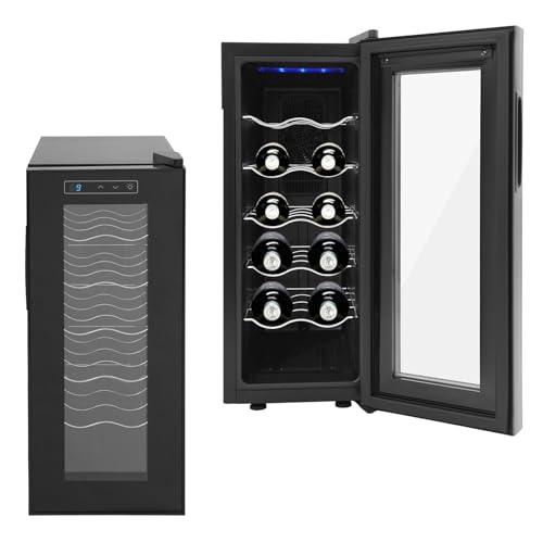 SUONTY Weinkühlschrank 12 Flaschen 33 Liter LED Beleuchtung Weinkühler Weinklimakühlschrank Mini Kühlschrank Wein Kühler Minibar mit Glastür SUONTY Weinkühlschrank 12 Flaschen 33 Liter LED Beleuchtung Weinkühler Weinklimakühlschrank Mini Kühlschrank Wein Kühler Minibar mit Glastür von SUONTY