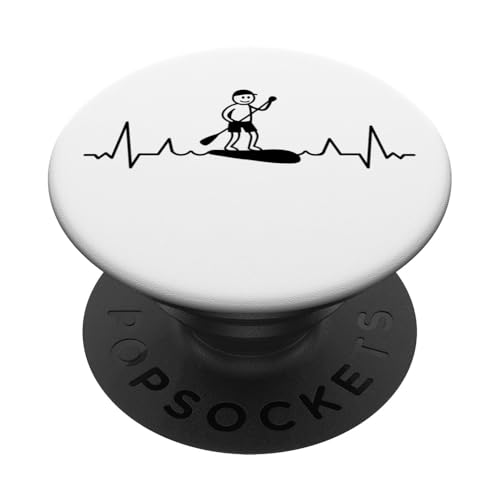 Paddleboarding SUP Board Stand Up Paddle Herzschlag Supboard PopSockets Klebender PopGrip Paddleboarding SUP Board Stand Up Paddle Herzschlag Supboard PopSockets Klebender PopGrip von SUP Stand Up Paddle Board Surfing Geschenke Shirts