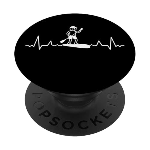 Paddleboarding SUP Board Stand Up Paddle Herzschlag Supboard PopSockets Klebender PopGrip Paddleboarding SUP Board Stand Up Paddle Herzschlag Supboard PopSockets Klebender PopGrip von SUP Stand Up Paddle Board Surfing Geschenke Shirts