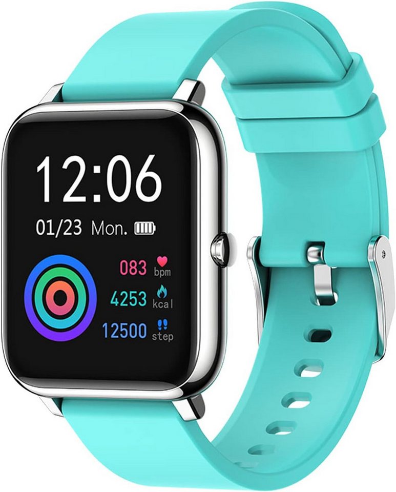 SUPBRO Fur Damen Herren mit Fitness Tracker Smartwatch (1.4 Zoll, Andriod iOS), mit Schrittzähler Pulsmesser Stoppuhr Sport Wasserdicht IP67 von SUPBRO