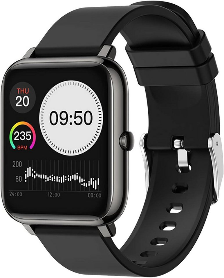 SUPBRO Fur Damen Herren mit Fitness Tracker Smartwatch (1.4 Zoll, Andriod iOS), mit Schrittzähler Pulsmesser Stoppuhr Sport Wasserdicht IP67 von SUPBRO