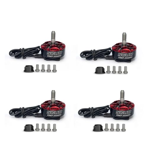 SUPENG Kompatibel mit YSIDO SCUD 2207 1850KV 2550KV 2306 1750KV 2500KV 3-6S bürstenloser Motor. Kompatibel mit Mark 4 FPV Racing Freestyle 5in 6in Drohnen (Color : 4Pcs 2207 2550KV) von SUPENG