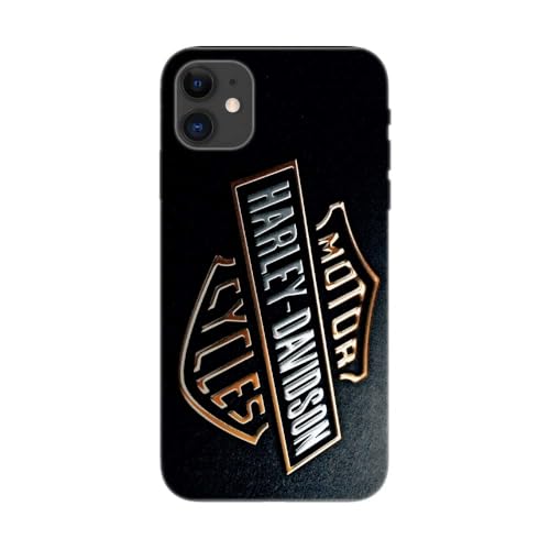 SUPER FABRIQUE Schutzhülle aus weichem Silikon, transparent, für Apple iPhone, Bedruckt in Frankreich, kompatibel mit Moto Harley Davidson Logo (iPhone 11) von SUPER FABRIQUE