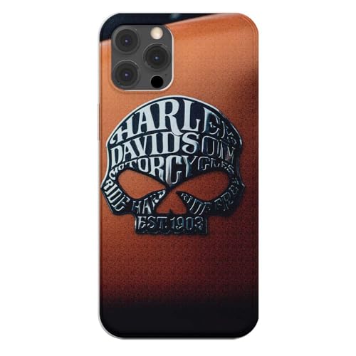 SUPER FABRIQUE Schutzhülle aus weichem Silikon, transparent, für Apple iPhone, bedruckt in Frankreich, Harley Davidson Skull (iPhone 15 Pro Max), CO HD12 von SUPER FABRIQUE