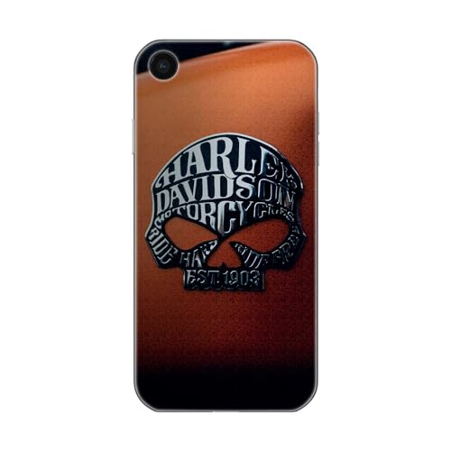 SUPER FABRIQUE Schutzhülle aus weichem Silikon, transparent, für Apple iPhone, bedruckt in Frankreich, Harley Davidson Skull (iPhone 7/8/SE), CO HD12 von SUPER FABRIQUE