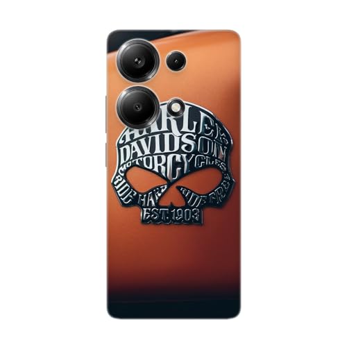 SUPER FABRIQUE Schutzhülle aus weichem Silikon, transparent, kompatibel mit Xiaomi, bedruckt in Frankreich, Harley Moto Skull (Redmi Note 13 Pro 4G) von SUPER FABRIQUE