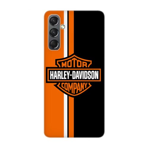 SUPER Factory Transparente Design-Schutzhülle für Samsung Galaxy, Bedruckt in Frankreich, kompatibel mit Harley Davidson Logo Orange (Galaxy A15) von SUPER FABRIQUE