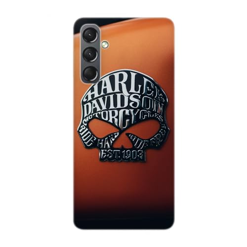 SUPER MADE Transparente Design-Hülle für Samsung Galaxy, gedruckt in Frankreich, Harley Davidson Skull Galaxy A34 von SUPER FABRIQUE