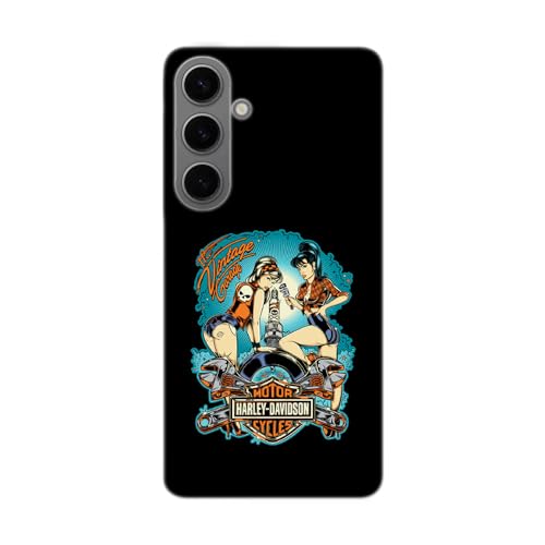SUPER FABRIQUE Transparente Schutzhülle für Samsung Galaxy, bedruckt in Frankreich, Harley Davidson Vintage (Galaxy S24) von SUPER FABRIQUE