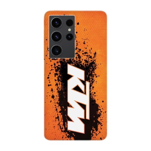 SUPER Made Transparente Design-Hülle für Samsung Galaxy, Bedruckt in Frankreich, Motocross-Orange (Galaxy S23 Ultra) von SUPER FABRIQUE