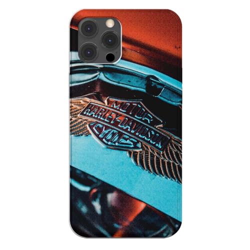 SUPER FABRIQUE Schutzhülle aus weichem Silikon, transparent, für Apple iPhone, Bedruckt in Frankreich, kompatibel mit Moto Harley Davidson, Metall Wings (iPhone 15 Pro Max) von SUPER FABRIQUE