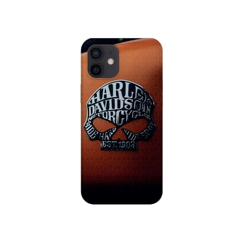 Schutzhülle aus weichem Silikon, transparent, für Apple iPhone, bedruckt in Frankreich, Harley Davidson Skull (iPhone 12 Mini) von SUPER FABRIQUE