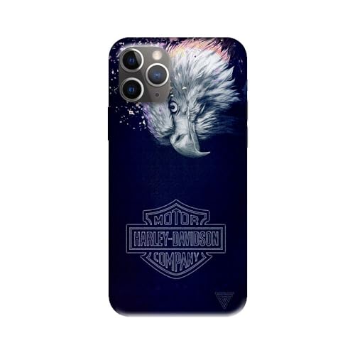 Schutzhülle aus weichem Silikon, transparent, für Apple iPhone, bedruckt in Frankreich, Logo Harley Davidson Adler (iPhone 11 Pro) von SUPER FABRIQUE