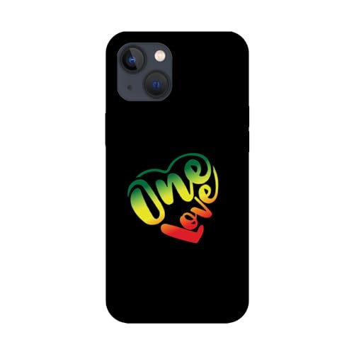 Schutzhülle für Apple iPhone, bedruckt in Frankreich, Bob Marley, One Love Heart (iPhone 14) von SUPER FABRIQUE