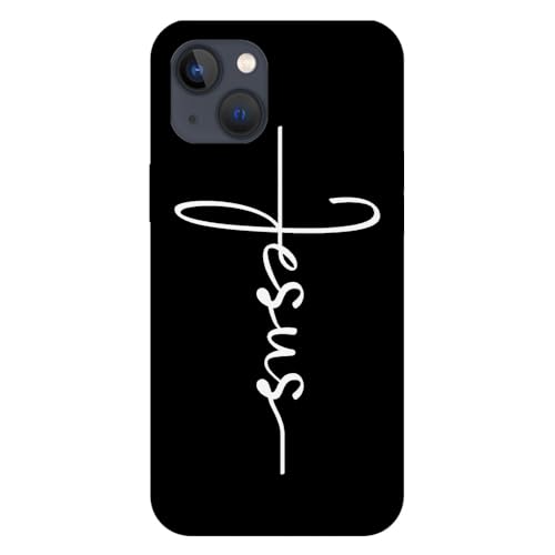 SUPER MADE Transparente Design-Hülle für Apple iPhone, gedruckt in Frankreich, Jesus & Kreuz (iPhone 14 Plus) von SUPER FABRIQUE