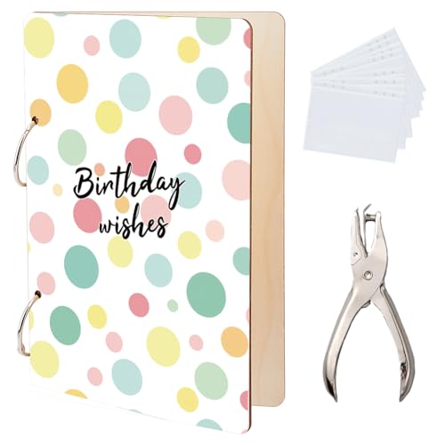 SUPERDANT Grußkarten Organizer Mit Geburtstagswünschen Bunte Punkte Grußkartenordner Kartenhalter Aus Holz 2 Ring Für Geburtstag Hochzeit Urlaub Mit Locher Und 20 Taschen SUPERDANT Grußkarten Organizer Mit Geburtstagswünschen Bunte Punkte Grußkartenordner Kartenhalter Aus Holz 2 Ring Für Geburtstag Hochzeit Urlaub Mit Locher Und 20 Taschen von SUPERDANT