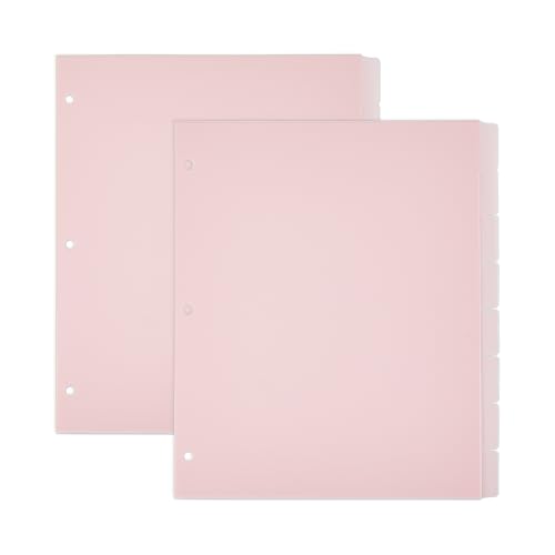 SUPERFINDINGS 16 Blatt 3 Ring A4 Pink Binder Trennblätter 8 Registerkarten Ordner Trennblätter PP Kunststoff Binder Trennblätter Kunststoff Discbound Notebook Index Divider für Planer Notebook Lose von SUPERFINDINGS
