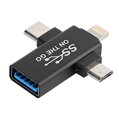 SUPERNIGHT OTG Adapter 3 in 1, USB C auf USB 3.0 Buchse Adapter, Lightning auf USB, Micro auf USB, Kompatibel mit Telefon/Tablet Medien Sticks USB Flash Drive Kartenleser ect. für Datensynchronisation von SUPERNIGHT