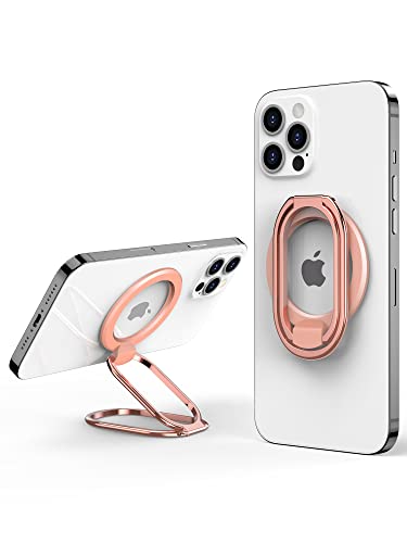 【2023 Upgraded】 Mag Safe Handy-Ringhalter, SUPERONE verstellbarer magnetischer Ständer und abnehmbarer Handygriff, kompatibel mit kabellosem Laden, nur für iPhone 14 & 13 & 12 Serie von SUPERONE
