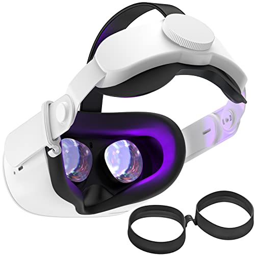 SUPERUS Kopfband & Brillen Abstandshalter Kompatibel mit Oculus/Meta Quest 2 Zubehör, Verbesserter Komfort und verhindern, DASS Ihre Brille die VR-Linsen zerkratzt (Schwarz) von SUPERUS