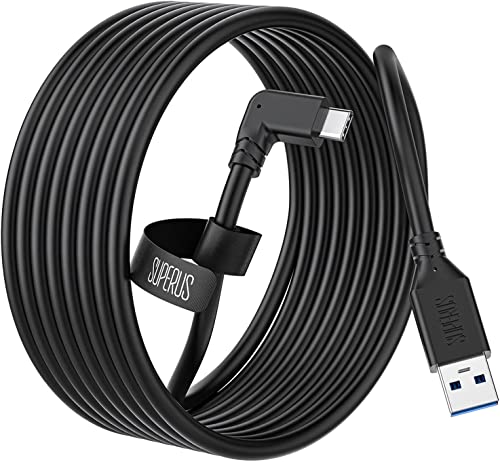 SUPERUS Link Kabel für Oculus/Meta Quest3/2/1, 3M USB 3.0 zu USB C Link Kabel, High Speed Datenübertragung & Ladekabel, Zubehör für VR Headset Gaming PC/Steam VR (Schwarz) von SUPERUS