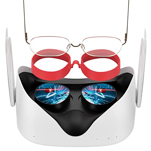 SUPERUS Silikon Anti-Kratzer Linsenschutz - VR Brillen Abstandshalter Kompatibel mit Oculus/Meta Quest 2 - VR-Zubehör Schützt VR-Objektive vor Kratzern auf der Brille (Rot) von SUPERUS