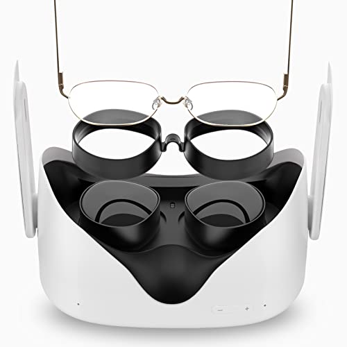 SUPERUS VR Linsenschutz Kompatibel mit Oculus/Meta Quest 2 Brillenträger - Silikon Brille Abstandshalter VR-Zubehör Schützt VR-Objektive vor Kratzern auf der Brille (Schwarz) von SUPERUS
