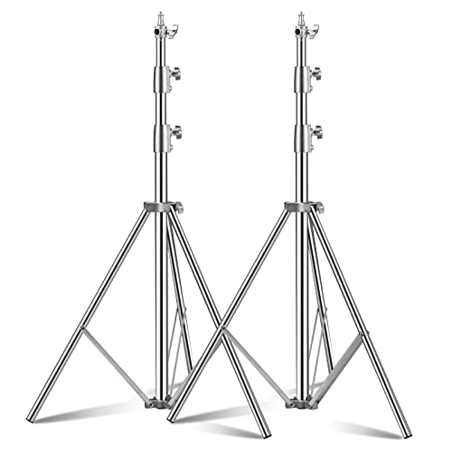 SUPON 2 x Edelstahl-Lichtständer, 2,8 m, federgepolsterter, robuster Stativständer mit 0,6 cm bis 0,9 cm Universal-Adapter für Fotostudio, Monolight Softbox, Reflektor, Porträt SUPON 2 x Edelstahl-Lichtständer, 2,8 m, federgepolsterter, robuster Stativständer mit 0,6 cm bis 0,9 cm Universal-Adapter für Fotostudio, Monolight Softbox, Reflektor, Porträt von SUPON