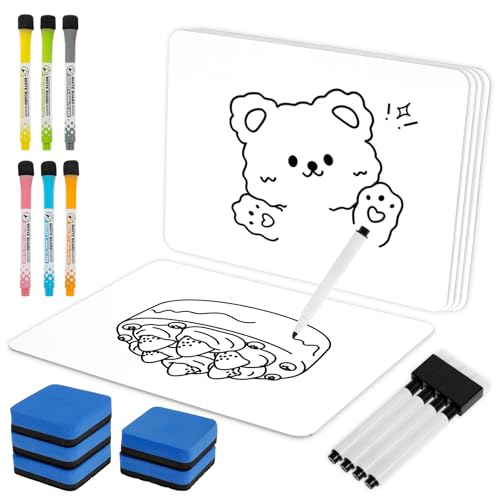5 Stück Small Dry Erase Whiteboard 21X29.7cm Tragbares Weiße Tafel Trocken Abwischbares Doppelseitige Mini Whiteboards mit 5 Stiften und Trockenen Radiergummis für Klassenzimmer Zuhause Büro 5 Stück Small Dry Erase Whiteboard 21X29.7cm Tragbares Weiße Tafel Trocken Abwischbares Doppelseitige Mini Whiteboards mit 5 Stiften und Trockenen Radiergummis für Klassenzimmer Zuhause Büro von SUPPUIMNT