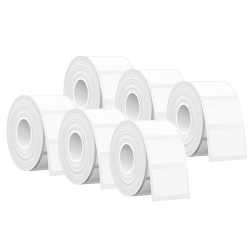 SUPVAN KATASYMBOL T50M Pro/Plus Etikettenband Papier, Wasserfeste Etikettenfür Heim, Schule, Büro, 30 mm x 20 mm, 280 Etiketten/Rolle, Schwarz auf Weiß, 6 Rollen von SUPVAN