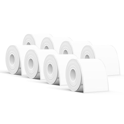 SUPVAN KATASYMBOL T50M Pro/Plus Etikettenband Papier, Wasserfeste Etikettenfür Heim, Schule, Büro, 50 mm x 80 mm, 95 Etiketten/Rolle, Schwarz auf Weiß, 8 Rollen von SUPVAN