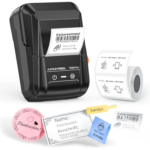 SUPVAN T50MPro Etikettendrucker, Bluetooth Etikettiergerät, Mini Beschriftungsgerät Selbstklebend für Einzelhandel, Büro, Supermarkt, Labeldrucker Kompatibel with iOS & Android Phone von SUPVAN