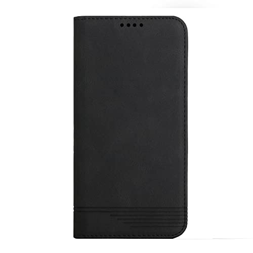 Kompatibel mit Google Pixel 4A Wallet Case Skin Feel Strong Magnetic Leather Case with Card Holders Stand Business Flip Case with Wrist Strap - Black von SUPWALL