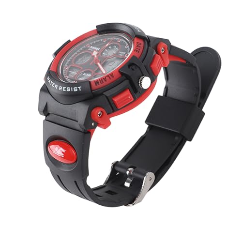 Digitale Uhr, 50m Digitaler Uhr, mit LED-Nachtlicht, Stoppuhr, Kalender, Wecker, für Jungen und Mädchen Im Alter von 5 Bis 16 Jahren, Großartiger Outdoor (Rot) von SUPYINI