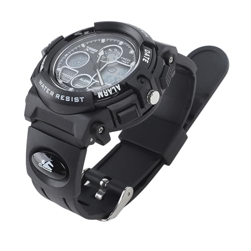Digitale Uhr, 50m Digitaler Uhr, mit LED-Nachtlicht, Stoppuhr, Kalender, Wecker, für Jungen und Mädchen Im Alter von 5 Bis 16 Jahren, Großartiger Outdoor (Schwarz) von SUPYINI