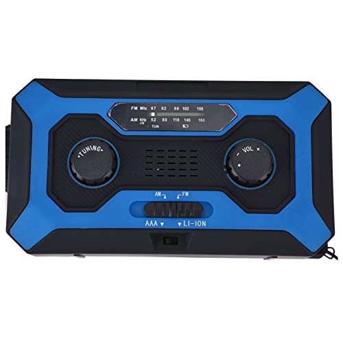 Emergency Radio 2000mah Lithium Batterie Handkurbel Notfallwetter Radio mit Taschenlampe für Outdoor Camping, Solar Power Bank (Europäisches Modell) von SUPYINI