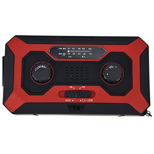 Emergency Radio 2000mah Lithium Batterie Handkurbel Notfallwetter Radio mit Taschenlampe für Outdoor Camping, Solar Power Bank (Europäisches Modell) von SUPYINI