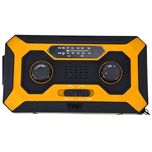 Emergency Radio 2000mah Lithium Batterie Handkurbel Notfallwetter Radio mit Taschenlampe für Outdoor Camping, Solar Power Bank (Europäisches Modell) von SUPYINI